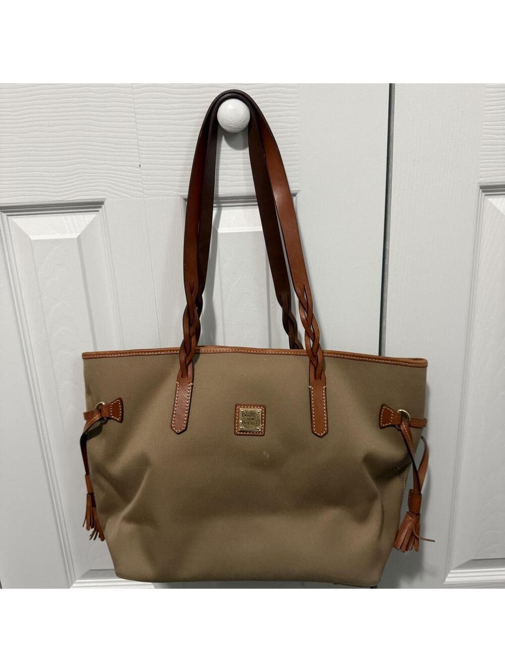 Dooney & Bourke tan & brown tote bag